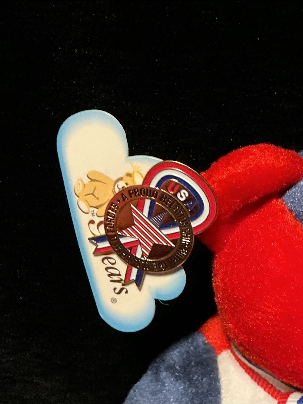 God Bless Veterans Red & Blue Patriotic Plush Bear by-Holy Bears - Picture 2 of 4
